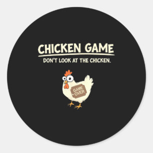 Sticker Rond Conception de jeu de poulet drôle Ltd Uni Chicken
