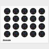 Sticker Rond Conception de jeu néon personnalisable (Feuille)