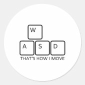 Sticker Rond Conception de jeu Wasd - Graphique de clavier de j (Devant)