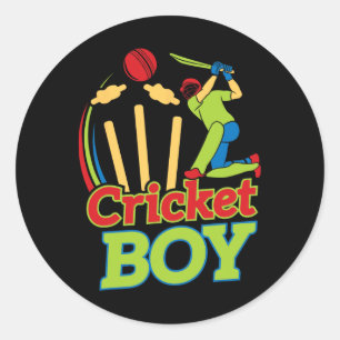 Sticker Rond Conception de joueur de cricket pour athlètes - Cr
