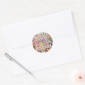 Sticker Rond Conception de joyeux anniversaire Candyland douce (Enveloppe)