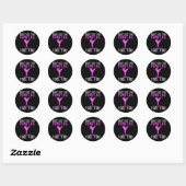 Sticker Rond Conception de karaté drôle pour les femmes filles (Feuille)
