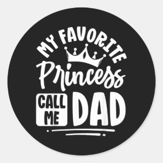 Sticker Rond Conception de la fête des pères, la princesse préf