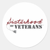 Sticker Rond Conception de la fierté militaire des sœurs de vét (Devant)