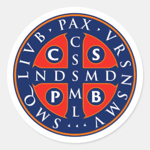 Sticker Rond Conception de la médaille St. Benedict