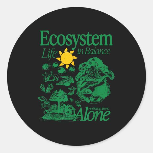 Sticker Rond Conception de la nature de l'écosystème en équilib (Devant)