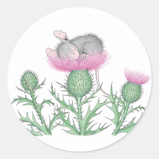 Sticker Rond Conception de la souris - (Devant)