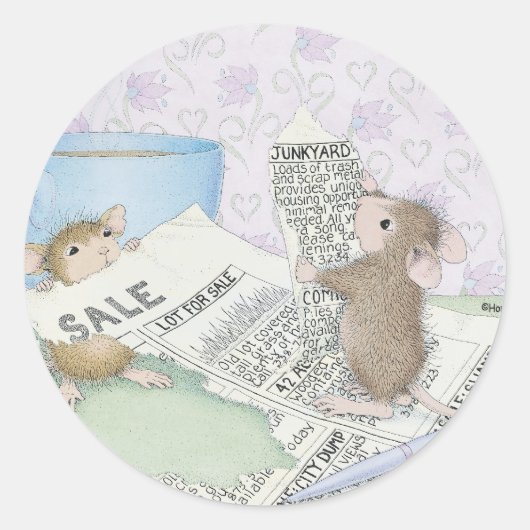 Sticker Rond Conception de la souris - (Devant)
