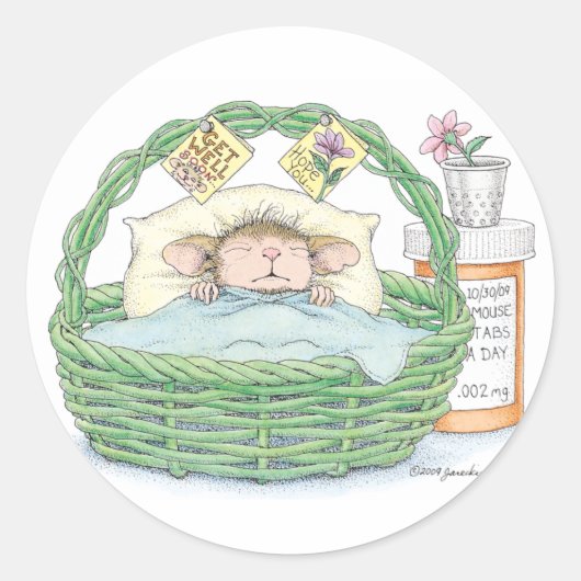 Sticker Rond Conception de la souris - (Devant)