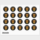 Sticker Rond Conception de l'amour de la nourriture à l'humour (Feuille)