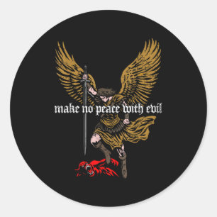 Sticker Rond Conception de l'Archange Michel sans paix avec le