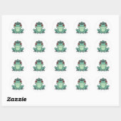 Sticker Rond Conception de l'autocollant Prince Frog Whimsical (Feuille)