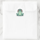 Sticker Rond Conception de l'autocollant Prince Frog Whimsical (Sac)