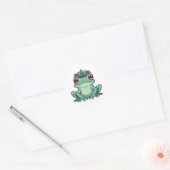 Sticker Rond Conception de l'autocollant Prince Frog Whimsical (Enveloppe)