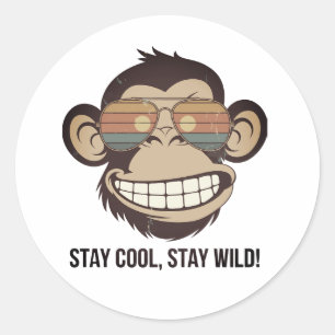 Sticker Rond Conception de l'autocollant singe