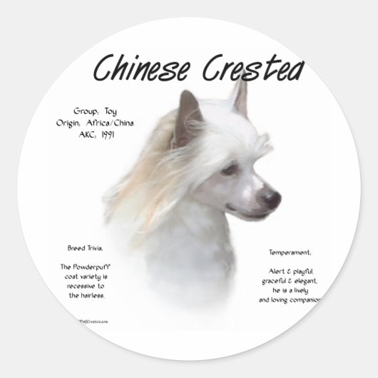 Sticker Rond Conception de l'histoire de la crête chinoise (pou (Devant)