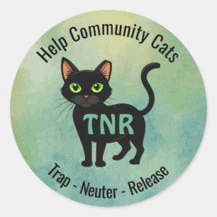 Sticker Rond Conception de libération de chats communautaires a