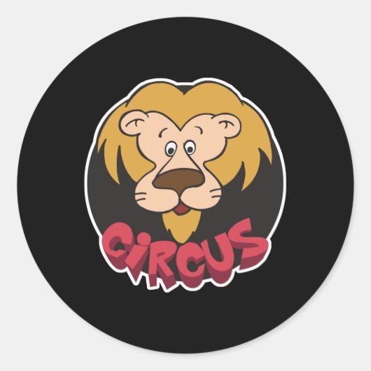 Sticker Rond conception de lion de cirque (Devant)