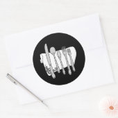 Sticker Rond Conception de logiciels de stockage en noir et bla (Enveloppe)