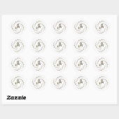 Sticker Rond conception de logo de course de chevaux en or (Feuille)