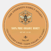 Sticker Rond Conception de logo de rucher d'apiculture Étiquett (Devant)