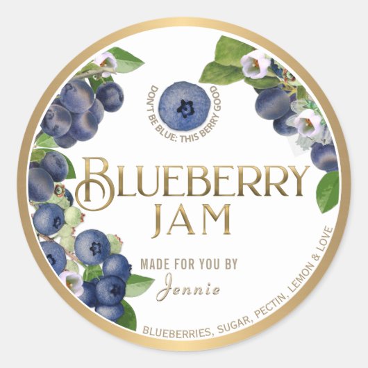 Sticker Rond Conception de logo Witty Elegant Blueberry Jam Pre (Devant)