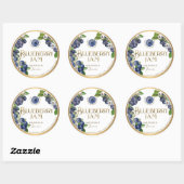 Sticker Rond Conception de logo Witty Elegant Blueberry Jam Pre (Feuille)