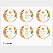 Sticker Rond Conception de logo Witty Elegant Mango Jam Preserv (Feuille)