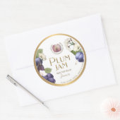 Sticker Rond Conception de logo Witty Elegant Plum Jam Preserve (Enveloppe)