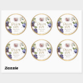Sticker Rond Conception de logo Witty Elegant Plum Jam Preserve (Feuille)