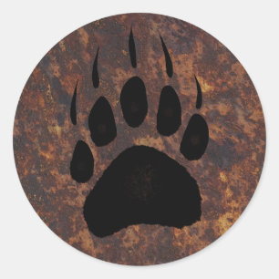 Sticker Rond Conception de l'ours pour les animaux et les anima