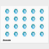 Sticker Rond conception de manchot d'antartique (Feuille)