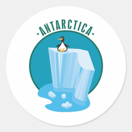 Sticker Rond conception de manchot d'antartique (Devant)