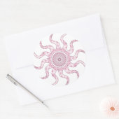 Sticker Rond Conception de mandala au soleil rose (Enveloppe)