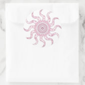 Sticker Rond Conception de mandala au soleil rose (Sac)