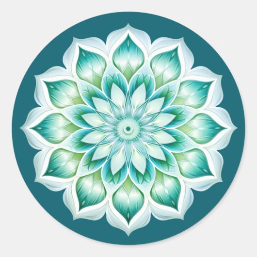 Sticker Rond Conception de mandala / fleur (Devant)