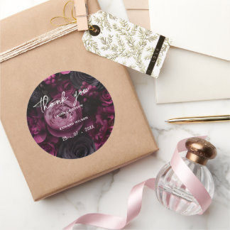 Sticker Rond conception de mariage floral bordeaux mettant en v