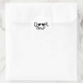 Sticker Rond Conception de mariage pour l'équipe du marié (Sac)