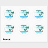 Sticker Rond Conception de mariage sur la plage (Feuille)