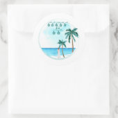Sticker Rond Conception de mariage sur la plage (Sac)