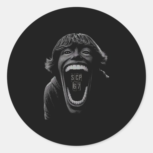 Sticker Rond Conception de mème Scp 67 Six Sept 6 7 6 7 1  (Devant)