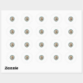 Sticker Rond Conception de mode de couture Chat Cadeau pour ama (Feuille)