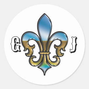 Sticker Rond Conception de monogramme de golf élégant