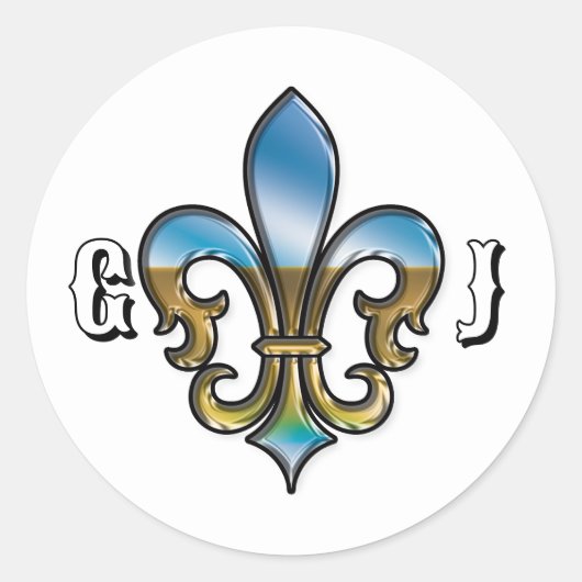 Sticker Rond Conception de monogramme de golf élégant (Devant)
