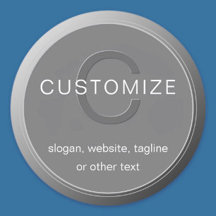 Sticker Rond Conception de monogramme gris foncé modifiable