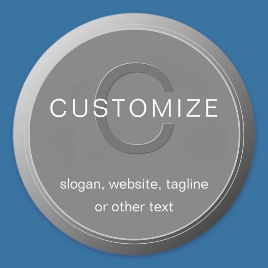 Sticker Rond Conception de monogramme gris foncé modifiable