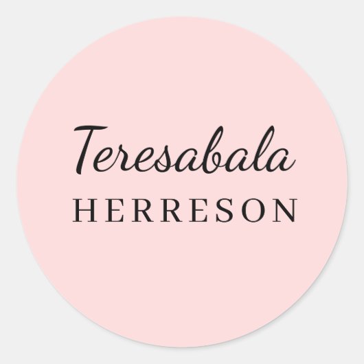 Sticker Rond Conception de monogramme minimal moderne rose past (Devant)