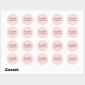 Sticker Rond Conception de monogramme minimal moderne rose tend (Feuille)