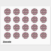 Sticker Rond Conception de Motif de fleurs Arrière - plans trié (Feuille)