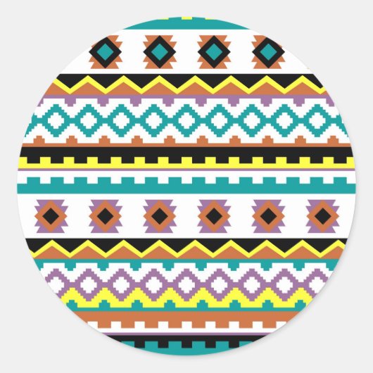 Sticker Rond Conception de motifs colorés mignons (Devant)